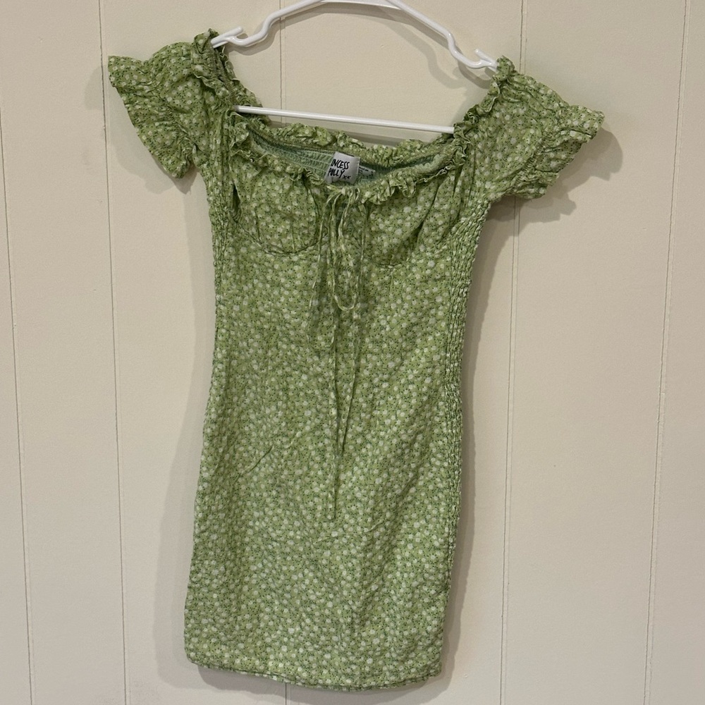 Princess Polly Bodycon Green Floral Mini Dress